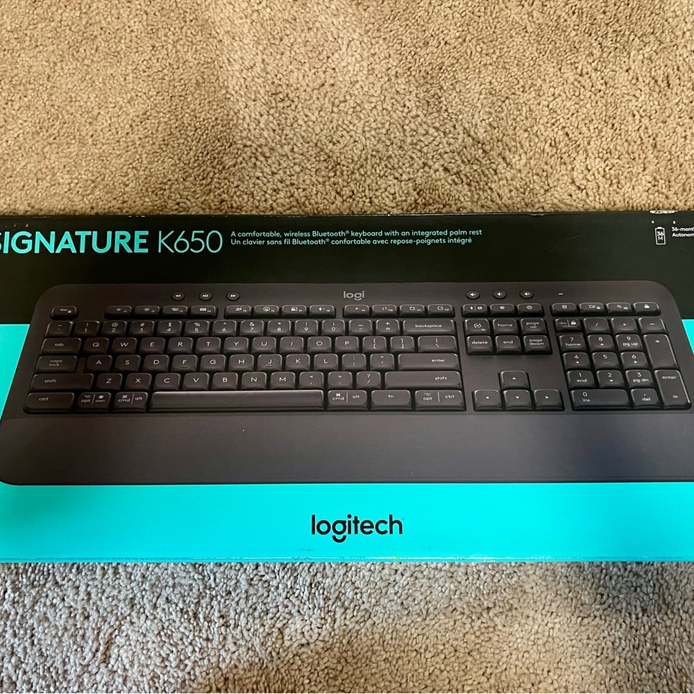 Logitech Black Wireless Keyboard Full-Size with Numeric Keypad
